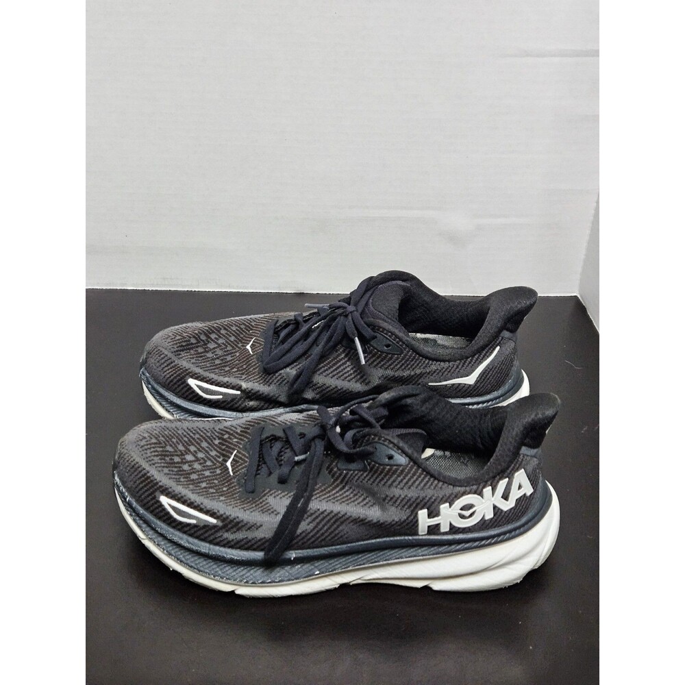 Hoka One One Black and White Women's Athletic Running Shoes
